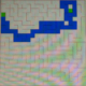The program randomly created a maze, as a second step the program searched the maze for the correct path (in blue)