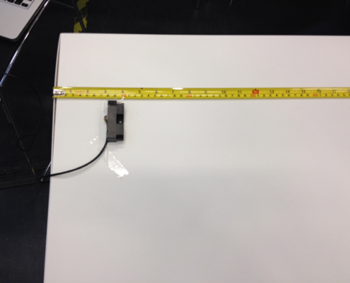 Setup to test optical distance sensor