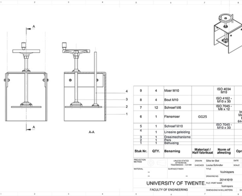 Technical Drawing Trash Bin Press