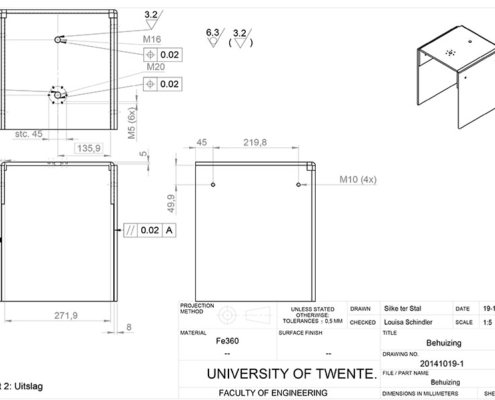 Technical Drawing Trash Press Bin Case